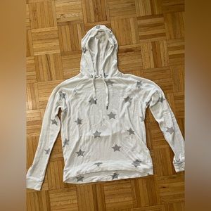 PJ Salvage white and grey star hoodie sweatshirt